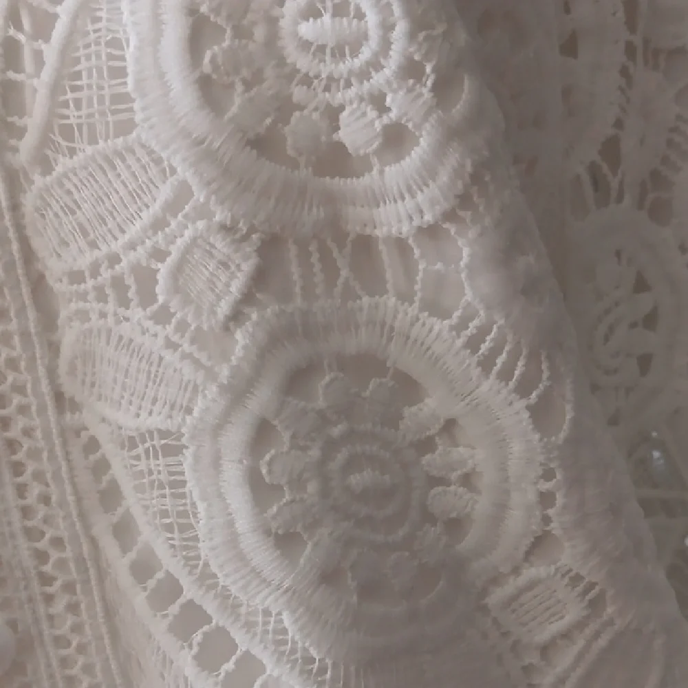 Elegant White Lace Button Down Shirt - Picture 6 of 9